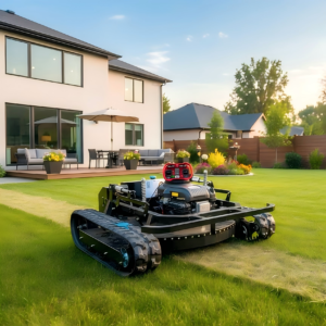 Heavy-Duty Mini Tank Crawler Mower with Rear Axle Design
